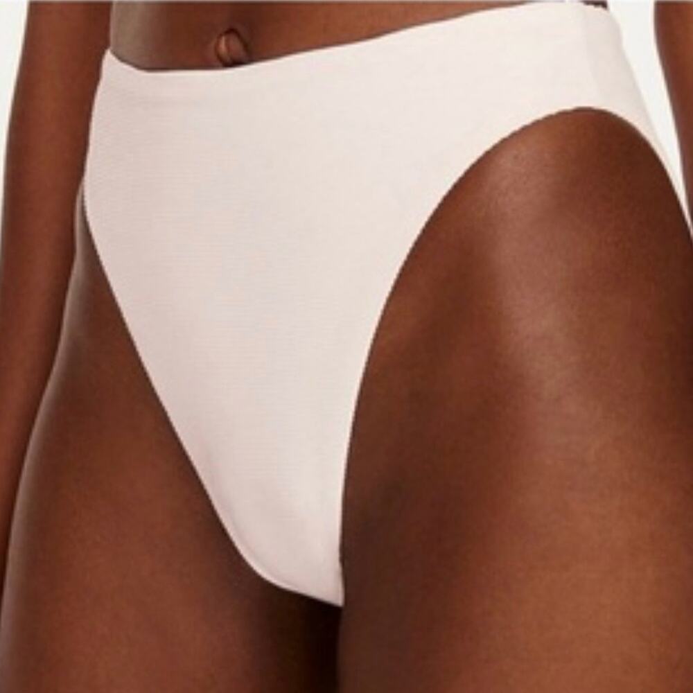 J. Crew Ribbed High-Rise Cheeky Bikini Bottom Light Pink Women's 2X BE808 $59